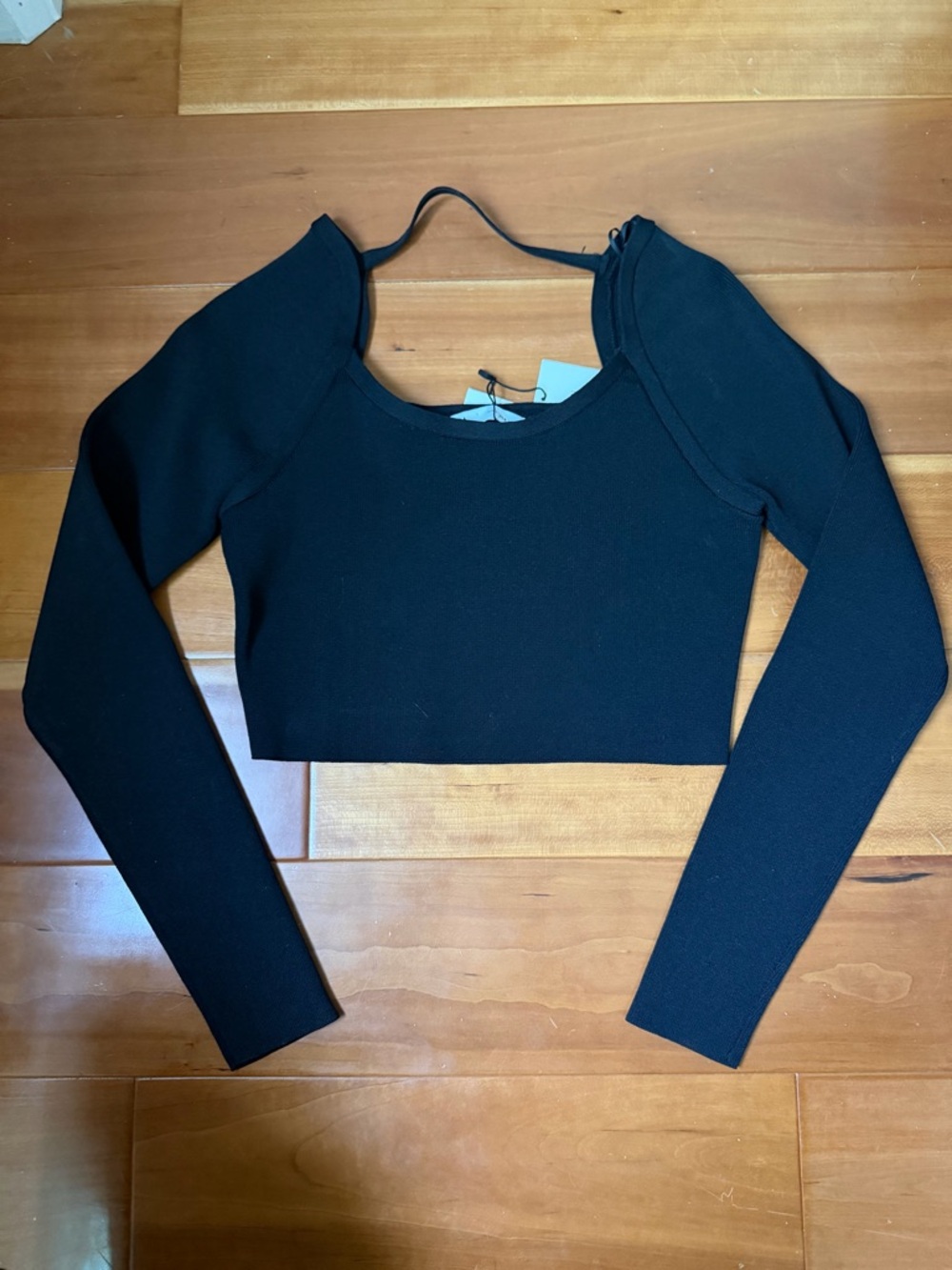 Zara Black Long Sleeve Cropped Sweater - S